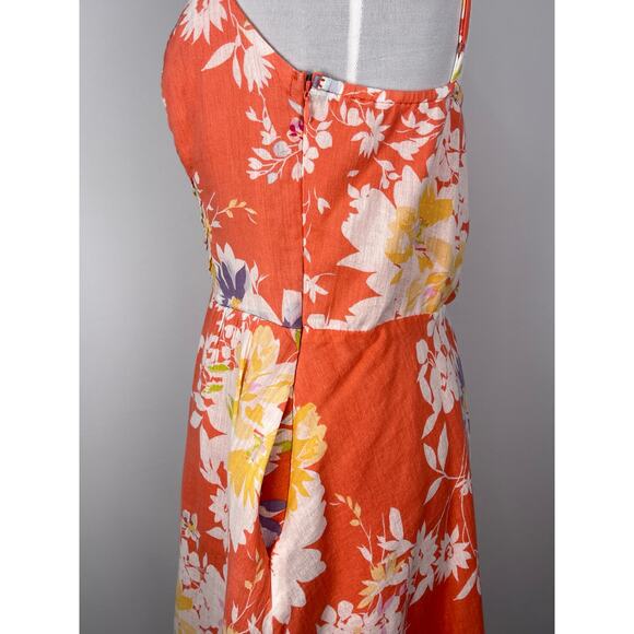 Lauren Conrad Orange Floral Mini Sundress Size 4 - Picture 4 of 10